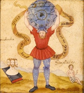 アトラス」1605年頃（紙にガッシュ） 作： German School