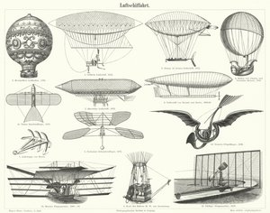 気球、飛行船、その他の飛行機械（彫刻 作： German School