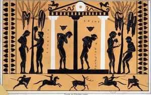 古代ギリシャの入浴、ギリシャの花瓶からのコピー 作： German School
