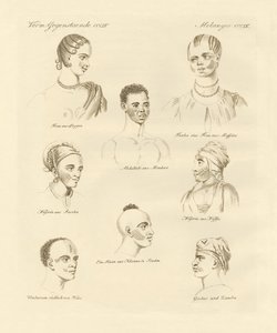 アフリカの真ん中にいる黒人の部族（彩色彫刻 作： German School
