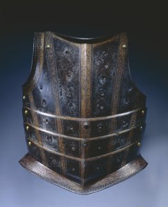 ハッサーの胸当てからの胸当て、c.1580（エッチングおよび金メッキ鋼） 作： German School