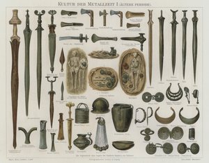 青銅器時代の遺物（カラーリトグラフ 作： German School