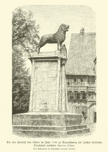 1166年にヘンリー獅子がブランズウィックに建てたブロンズ獅子（彫刻 作： German School