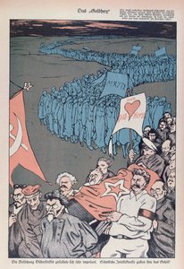 CHEKAの創設者であり監督であるフェリックスジェルジンスキー（1877-1926）の死の風刺画 作： German School