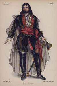 Friedrich Schillerの「Die Rauber（強盗）」よりCarl（カラーリトグラフ版 作： German School