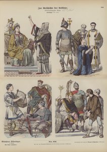 カロリンジア・フランク王国の衣装 8世紀（彩色済み彫刻 作： German School