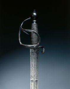 1700～1730年頃の騎兵隊の剣（スチール、ワイヤーグリップ 作： German School