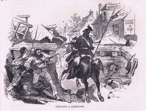 バリケードへの突入（Cassells History of the War between France and Germany, published by Cassell and Company Limited, c.1890 (litho) 作： German School