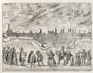 1618年11月末にアウグスブルクで見られた彗星。 1618年 作： German School