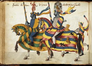 トーナメントに備えた出場者たち、1640年頃（ペンとインク、水彩とウォッシュ画