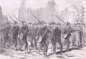囚人のコンボイ（Cassells History of the War between France and Germany, published by Cassell and Company Limited, c.1890, litho 作： German School