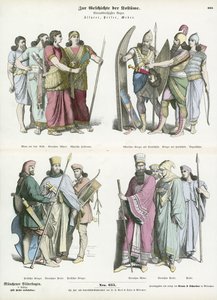 古代のアッシリア人、ペルシャ人、メデス人の衣装 作： German School