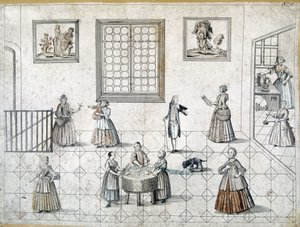 貴族とその使用人の日常生活（ドイツ 作： German School