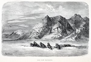 深い雪の旅、パブ。ロンドン1874 作： German School