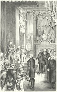 1849年にフレデリックウィリアム4世にドイツの王冠を捧げるフランクフルト議会の評議 作： German School
