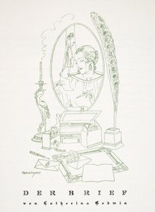 カタリーナ・ゴドウィンの「Der Brief」（Styl, pub.1922より）（ポショワールプリント 作： German School