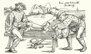 怪我をした脚をまっすぐにする装置（彫刻 作： German School