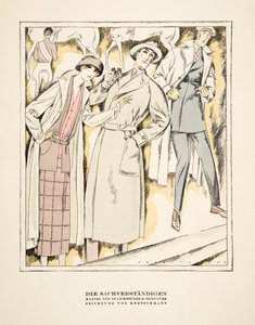Stawropulos  Moldauer社製コートの広告「Die Sachverständigen」、Styl, pub.1922より（ポショワール版画）