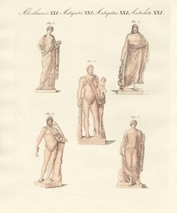 ギリシャ人とローマ人の神々（カラー彫刻 作： German School