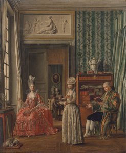 国内情景、c.1775-80 作： German School