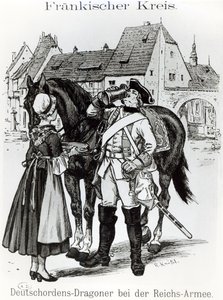 1757年のドイツ騎士団の竜騎兵 作： German School