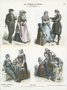 19世紀のオランダの衣装 作： German School