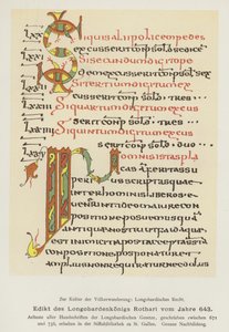 ロンバルディア王ロタリの勅令、643年（カラーリトグラフ 作： German School