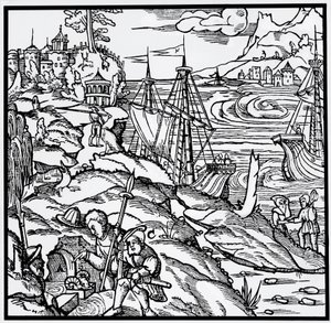 ゲオルグ・パヴェールまたはゲオルギウス・アグリコラ（1494-1555）の「De re metallica（金属の性質について）」からの版画です。 作： German School
