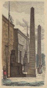 古代エジプトの宮殿神殿の入り口（彩色彫刻 作： German School