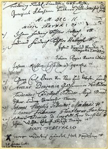 ヘンデルの名前を示すハレ大学の記録、1702年 作： German School