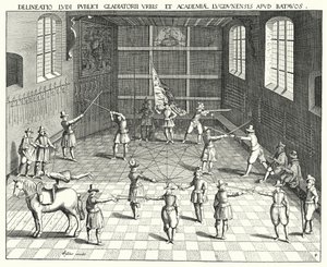 ライデン大学のフェンシングホール（彫刻 作： German School