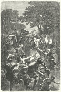 ドイツ軍の攻撃を受けて逃げ惑うローマ人（彫刻 作： German School