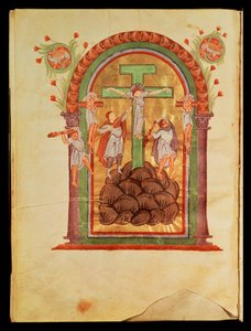 Fol.223vはりつけ、オットー3世の福音書、c.996 作： German School