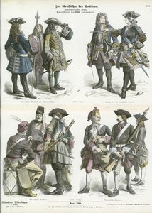 18世紀初頭のフランスとオーストリアの軍服 作： German School