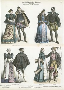フランスとドイツの衣装、16世紀後半 作： German School