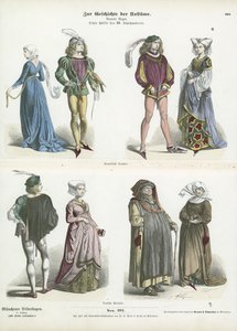 15世紀後半のフランスとドイツの衣装 作： German School