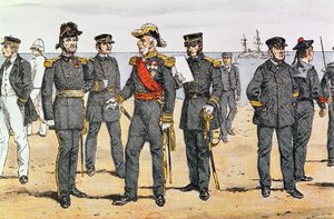 19世紀後半のフランス海軍の制服 作： German School