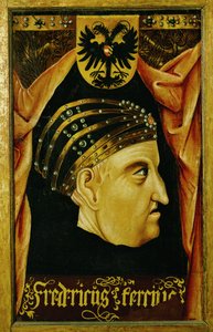 フリードリヒ3世、神聖ローマ帝国皇帝...（木に油彩）