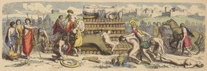 古代ギリシャにおける英雄の葬儀（彩色彫刻 作： German School