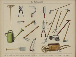 ガーデン用品（カラーリトグラフ 作： German School