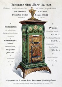 アールヌーボー様式のボイラーのドイツの広告、19世紀後半 作： German School