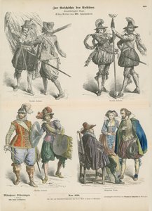 17世紀初頭のドイツ軍とブルジョワの衣装 作： German School