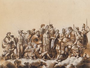 古典時代の神々（カラーリトグラフ） 作： German School