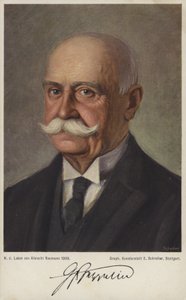 Graf Ferdinand von Zeppelin, ドイツの飛行船設計・建造者（カラーリトグラフ 作： German School