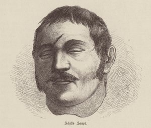 フランスの占領に反抗したプロイセンの兵士、フェルディナント・フォン・シルの頭 (彫刻) 作： German School