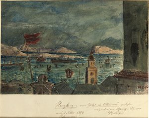 Hotel de l "Universからの香港：April in Asia、1874 作： German School
