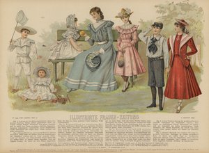Illustrirte Frauen-Zeitung」のイラスト（カラーリトグラフ）。 作： German School