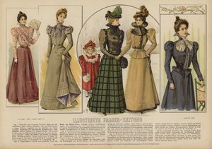 Illustrirte Frauen-Zeitung」のイラスト（カラーリトグラフ）。 作： German School