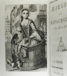 M. de M.(Louis Charles Fougeret de Monbron 1706-1761)作、1777年出版の「Margot la Ravaudeuse」(1750年)の挿絵(エングレーヴィング)(モノクロ写真) 作： German School