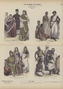インドとアジアのドレス（カラー彫刻 作： German School